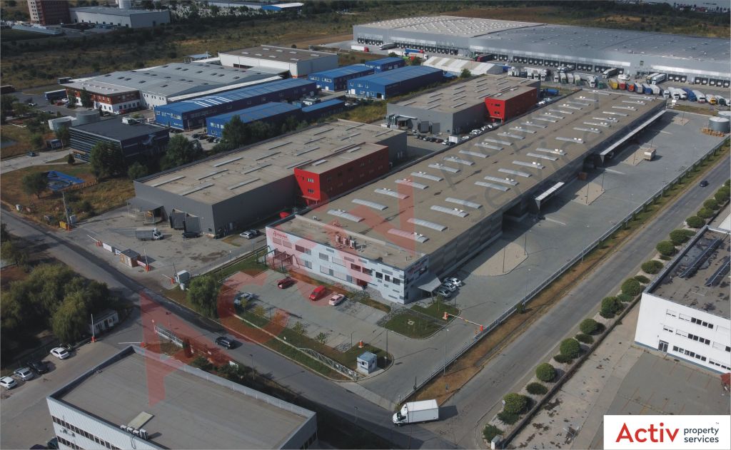 Aggresione Industrial Park inchiriere spatiu depozitare Bucuresti vest vedere laterala acces auto