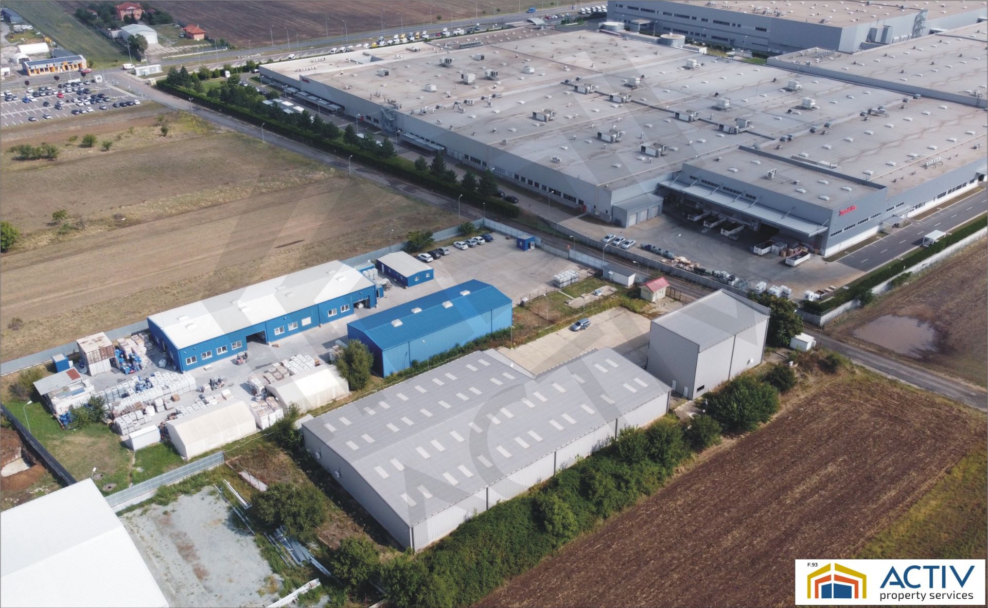 Hala de vanzare, zona Branesti. Imagine de ansamblu, vecinatati