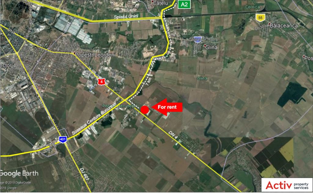 CTP Bucharest South - inchiriere spatiu depozitare  Bucuresti imagine localizare satelit