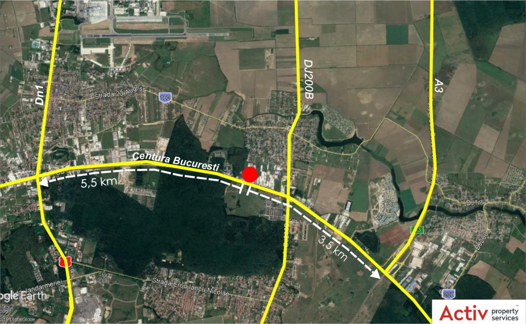 Depozit de inchiriat in Tunari, Bucuresti-Nord, localizare harta