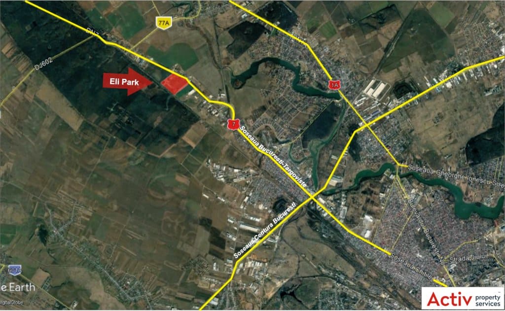 ELI Park 1 Chitila inchiriere spatiu de depozitare Bucuresti nord-vest vedere localizare din satelit