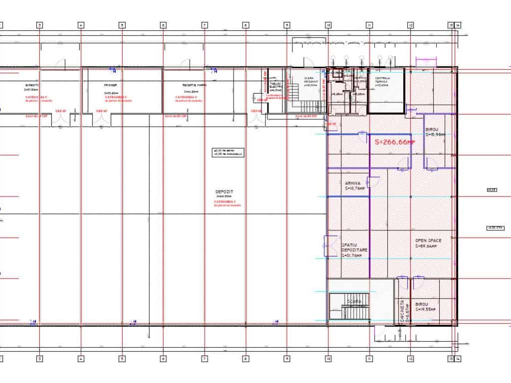 Hala Frisomat inchiriere proprietati industriale Bucuresti nord plan sectiune