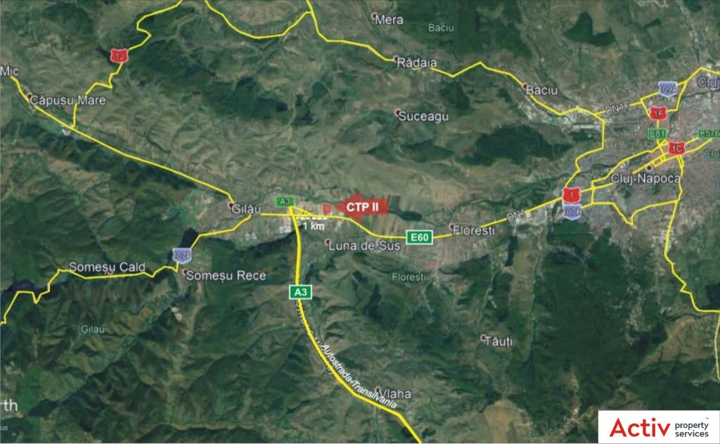 CTPark Cluj-Napoca - inchirieri hale Cluj-Napoca vest localizare harta