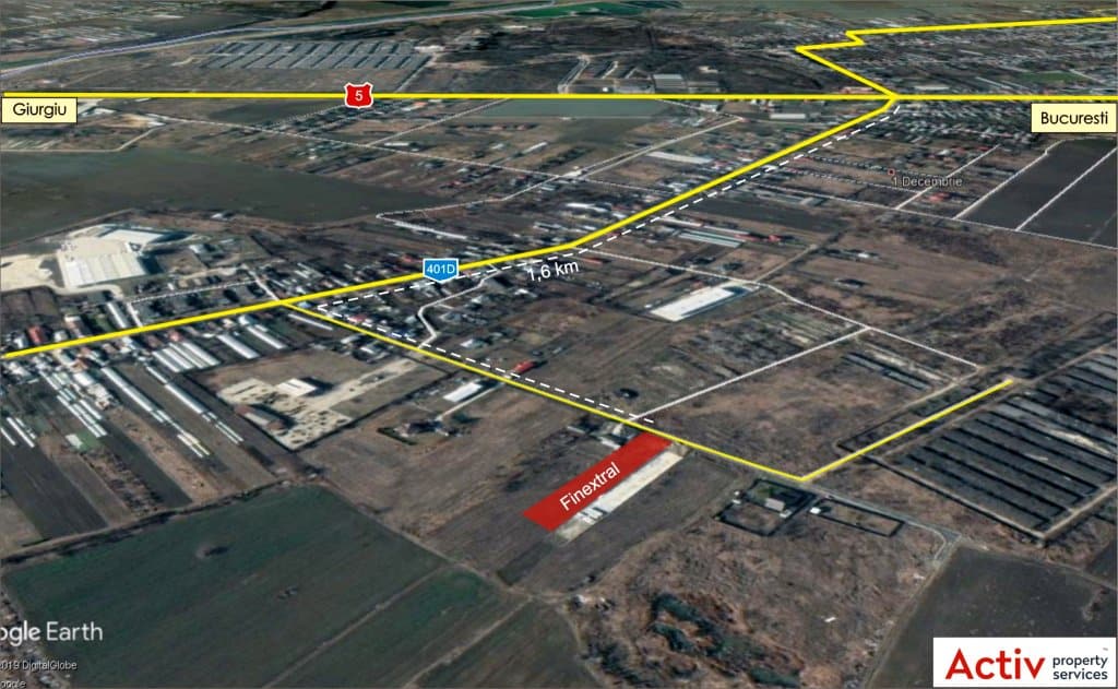 Finextral Copaceni spatiu depozitare Bucuresti sud vedere din satelit zona