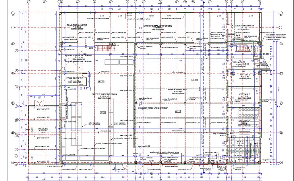 Hala de inchiriat - 2Connect, comuna Luna - Cluj-Napoca. Poza usa acces auto. Plan spatiu industrial