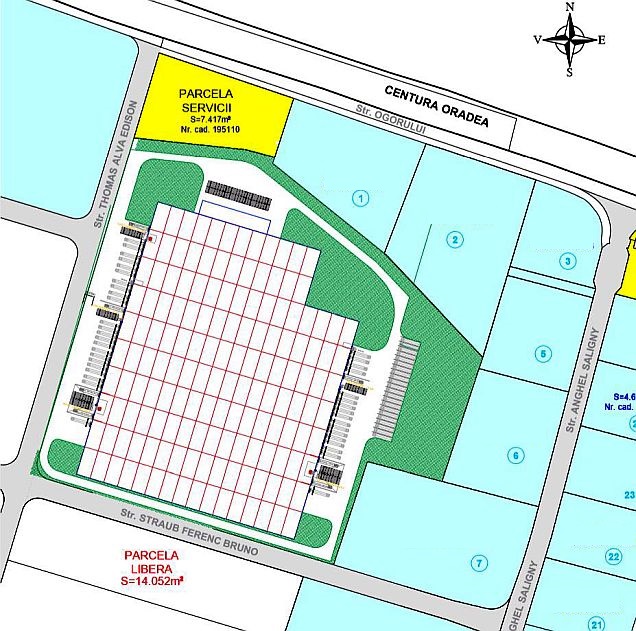 Oradea Euro Business Park 2 inchirieri parcuri industriale Oradea sud plan parc