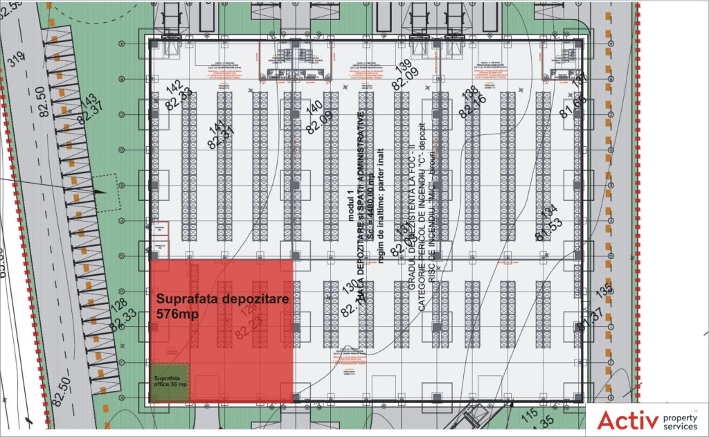 Hala de inchiriat in Catted Business Park Stefanesti, Bucuresti, plan cladire