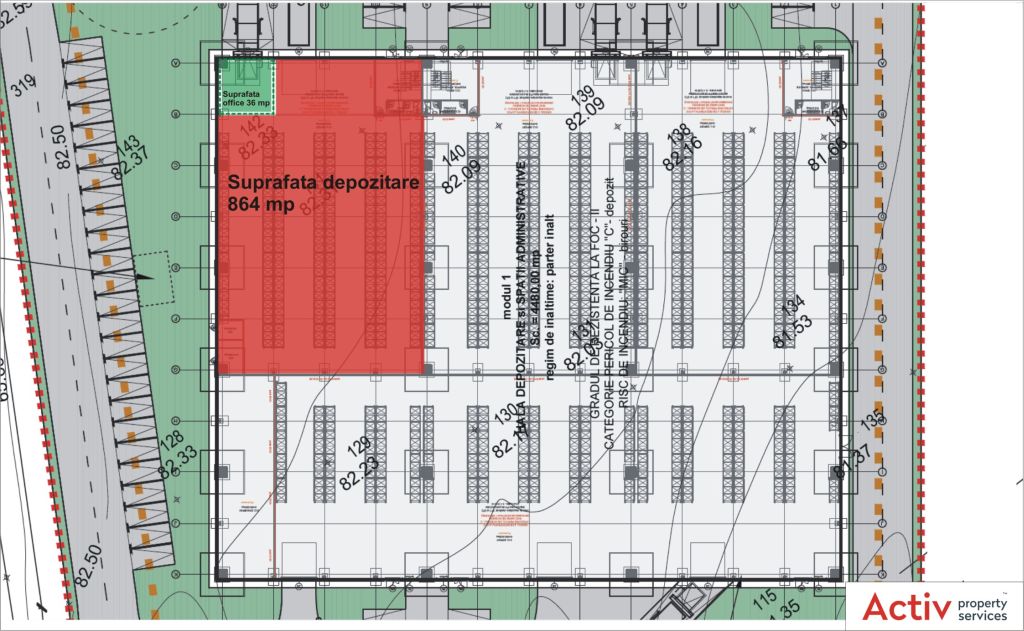 Hala de inchiriat in Catted Business Park Stefanesti, Bucuresti, plan cladire