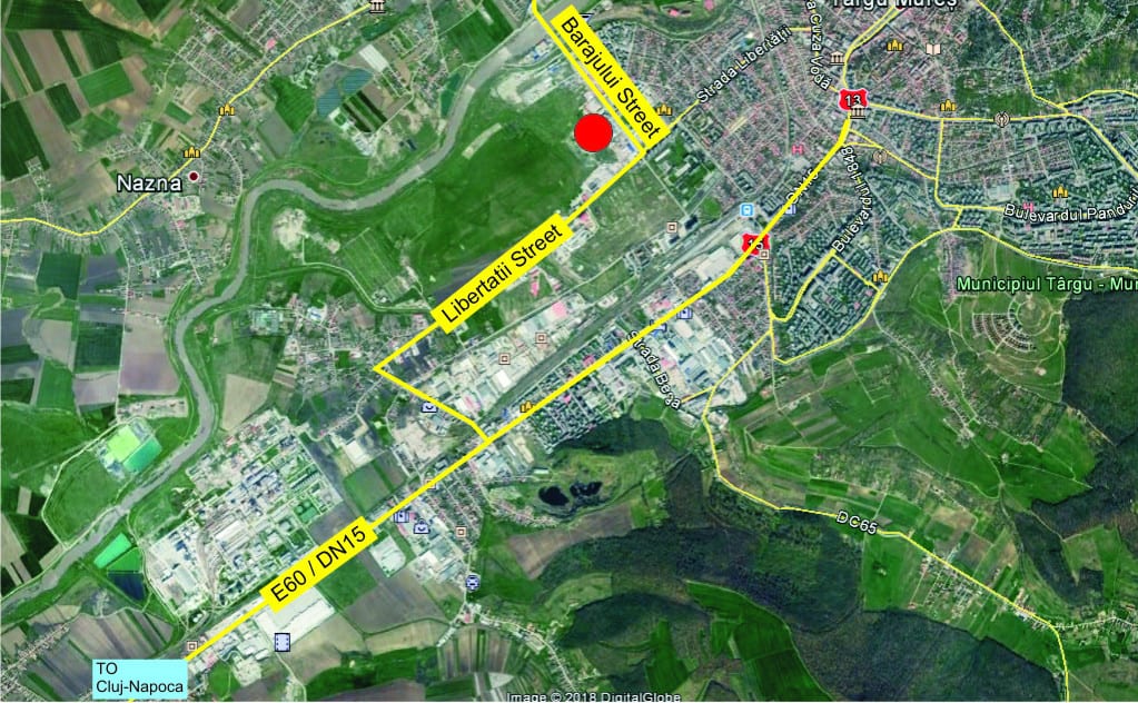 Mapcom Logistik Parc inchiriere spartiu depozitare Targu Mures vest  localizare harta