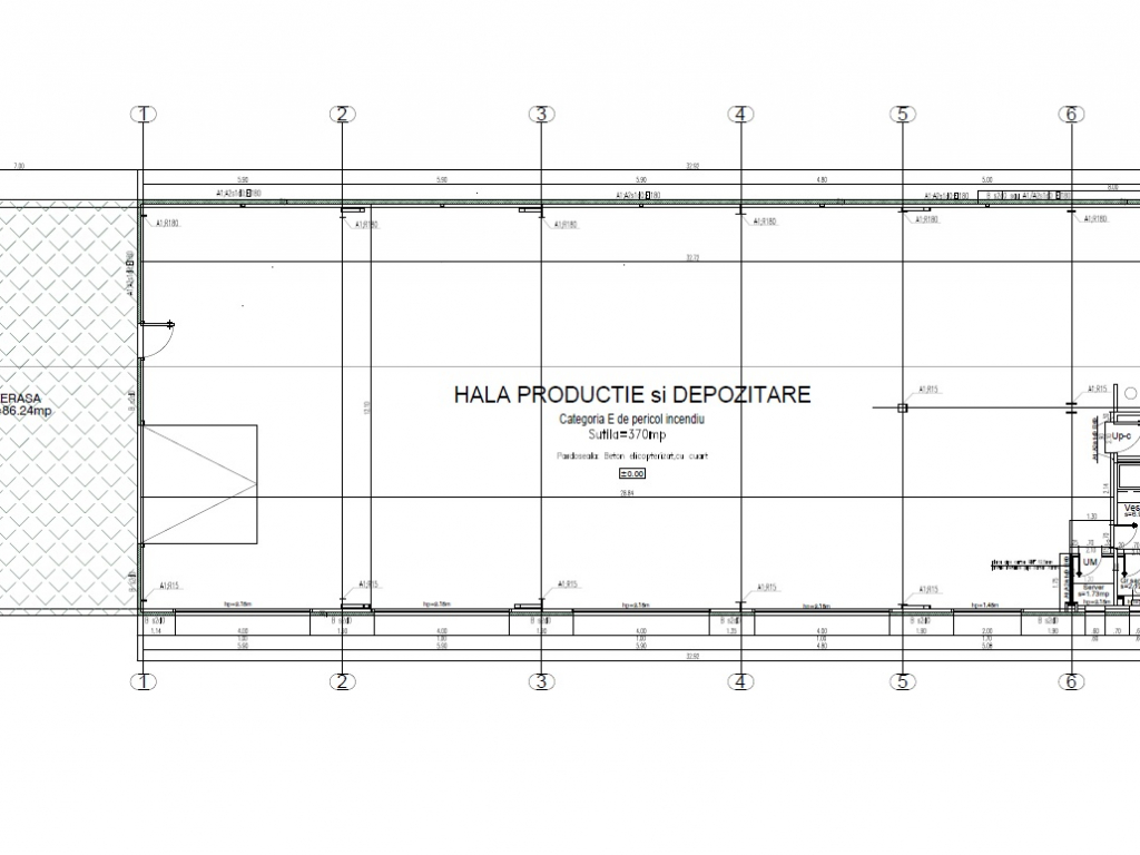 Hala de inchiriat Pantelimon – Sf. Calinic - plan cladire