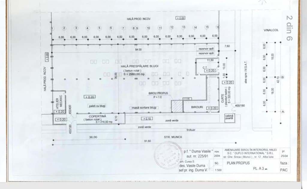 Hala Sincai 12 inchiriere spatii de depozitare Alba Iulia nord-est plan