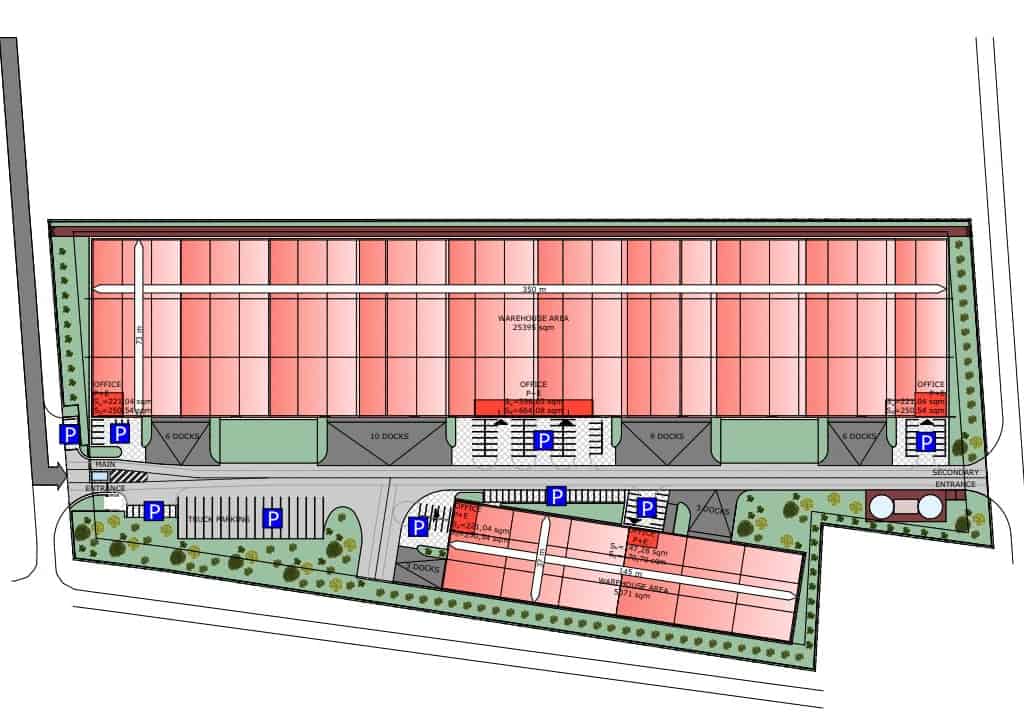 TRC Park Cluj inchirieri hale Cluj nord plan cadastral hala