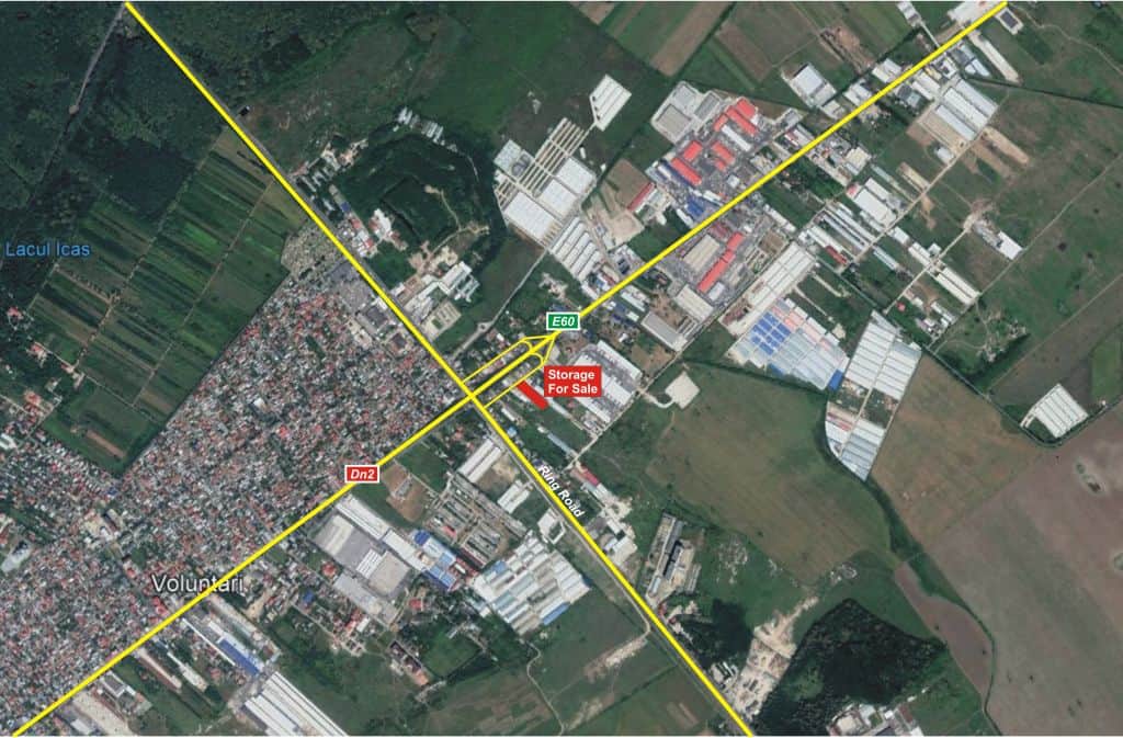 Hala moderna in Afumati spatiu depozitare Bucuresti nord est localizare vedere din satelit
