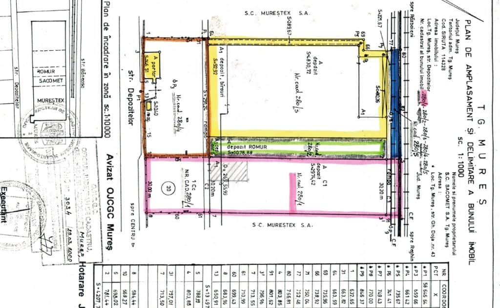 Hala Depozitelor 20  vanzare  spatii depozitare Targu Mures vest plan cladire