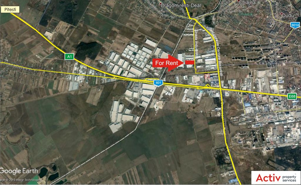 Hala productie de inchiriat in Bucuresti vest, localizare harta