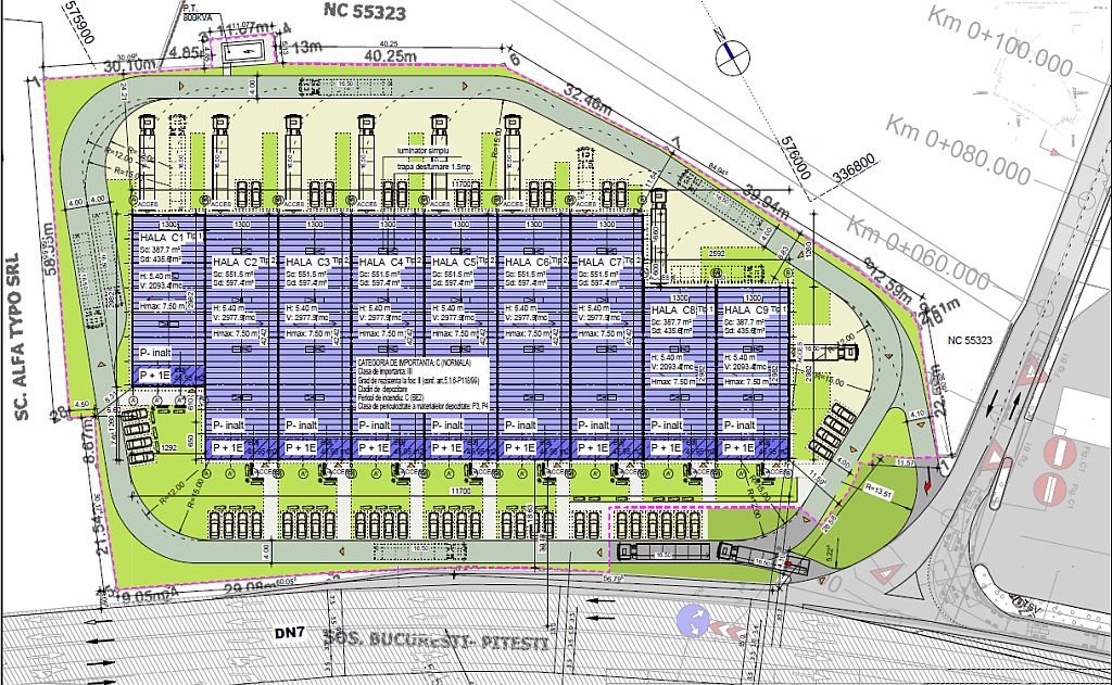 Hale de inchiriat in Liftcon Buftea, Bucuresti - Nord, vedere plan parc logistic