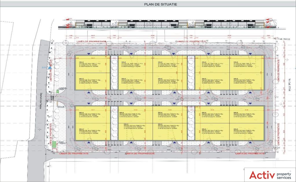 Hale moderne de inchiriat in Astorium Logistic Park, in estul Bucurestiului. Plan general proiect