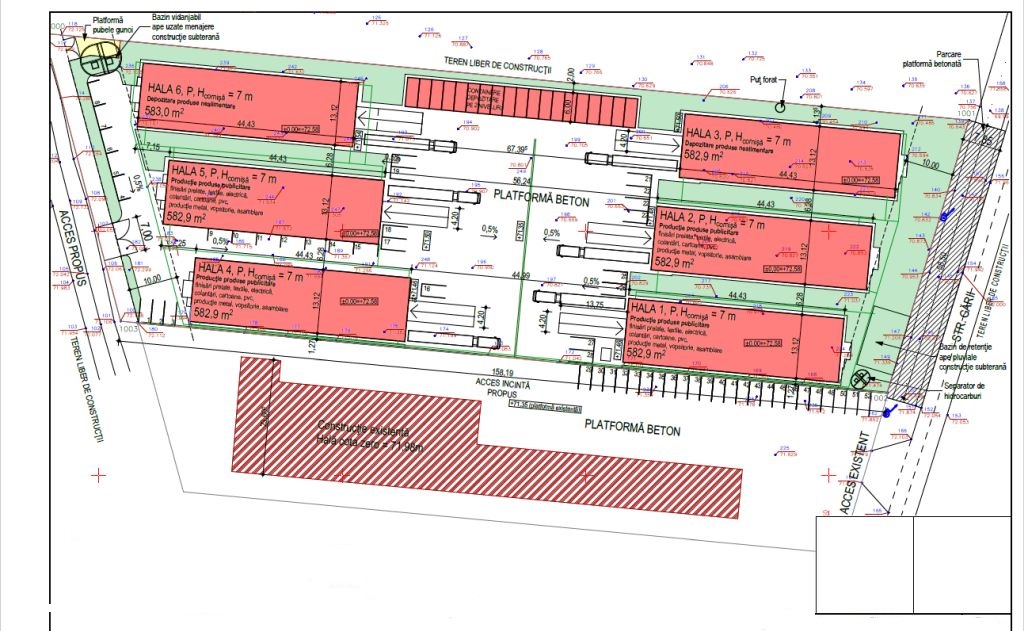 Inchiriere depozit Branesti, Bucuresti Est, plan proprietate