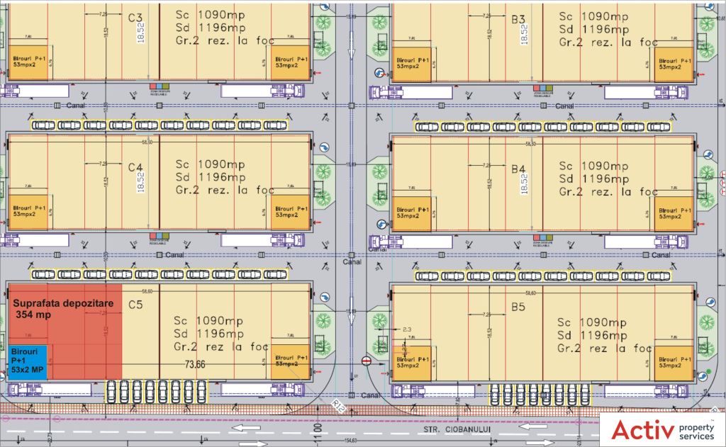 LIFTCON Mogosoaia inchiriere spatii depozitare / productie Bucuresti nord-vest, plan spatiu disponibil. 