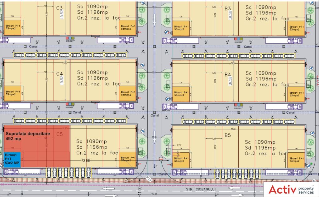 LIFTCON Mogosoaia inchiriere spatii depozitare / productie Bucuresti nord-vest, plan spatiu disponibil