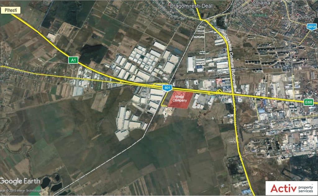 Mega Company Chiajna inchiriere spatiu de depozitare Bucuresti vest  localizare harta