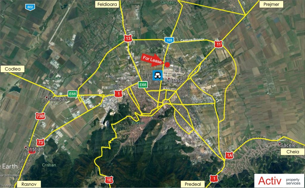 Sofimat Logistic Center spatii de depozitare sau productie Brasov nord, harta amplasament