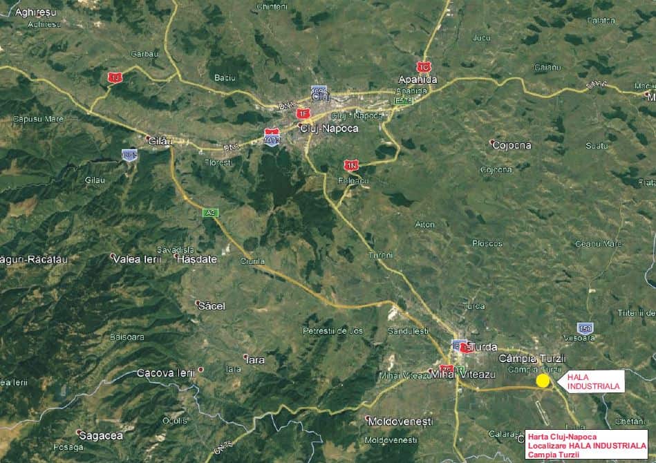 Turda Warehouse inchiriere spatii depozitare Turda est localizare harta Turda