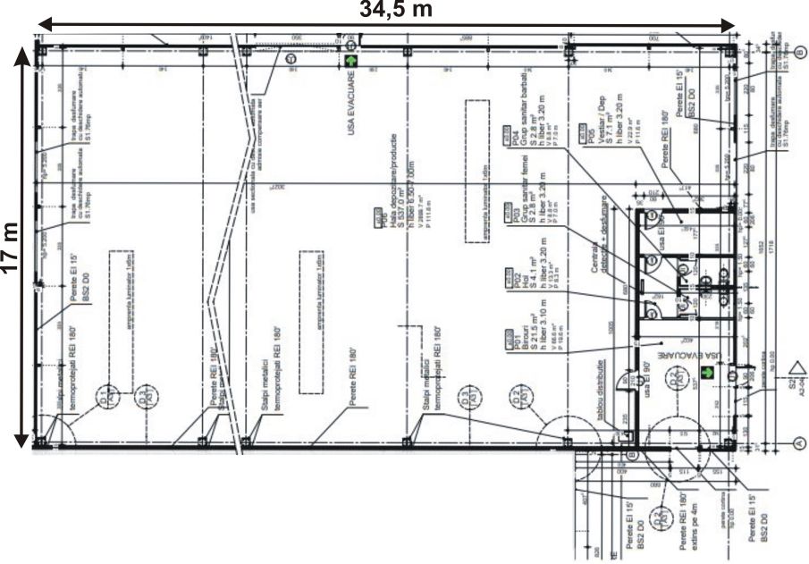 Inchiriere Hala Mica Mogosoaia - In cadrul parcului Liftcon Mogosoaia, plan hala