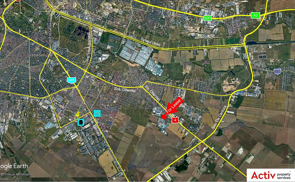 Inchiriere spatii depozitare in Bucuresti - Sud, Popesti-Leordeni, localizare harta