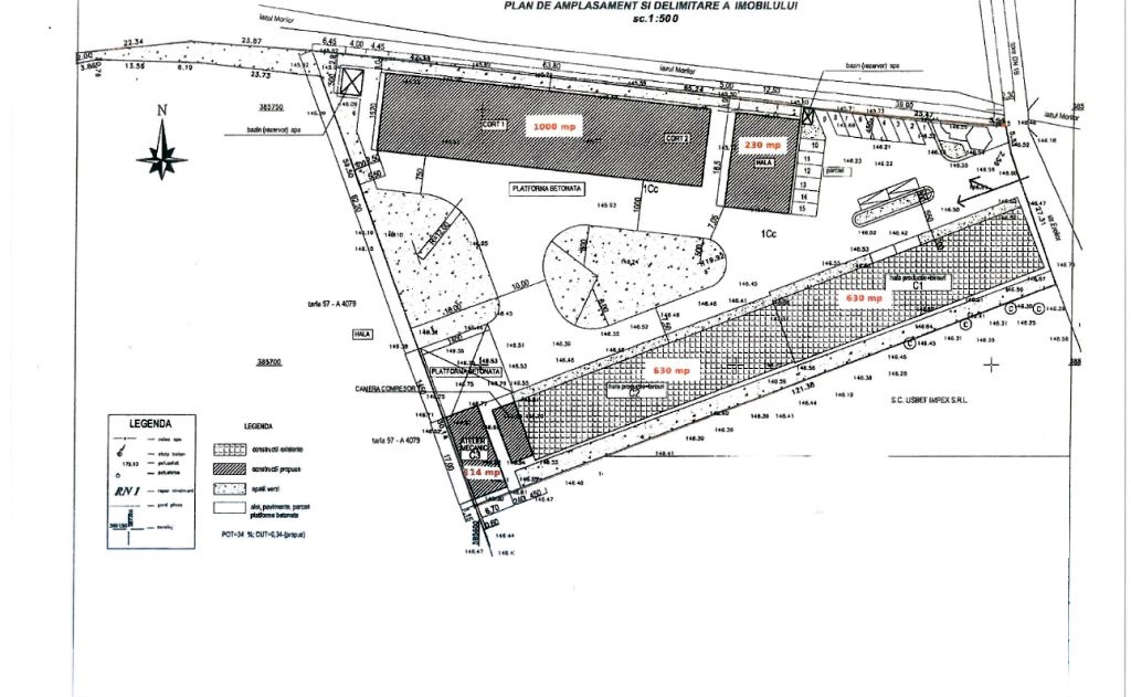 Inchiriere spatii industriale Ploiesti, zona Bucov, plan amplasament