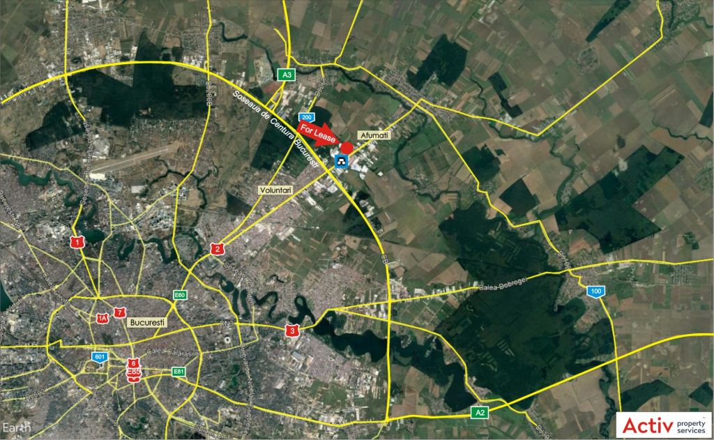 Inchiriere spatiu depozitare – Sos. Bucuresti-Urziceni, Bucuresti Nord-Est, localizare harta