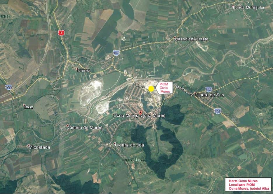Ocna Mures Industrial Park inchirierie spatiu depozitare si spatiu productie Ocna Mures nord-est localizare