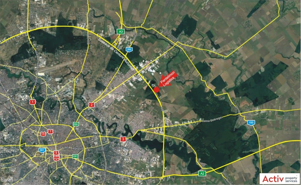 Pantelimon Logistic Center  inchiriere spatiu de depozitare Bucuresti est localizare harta Bucuresti