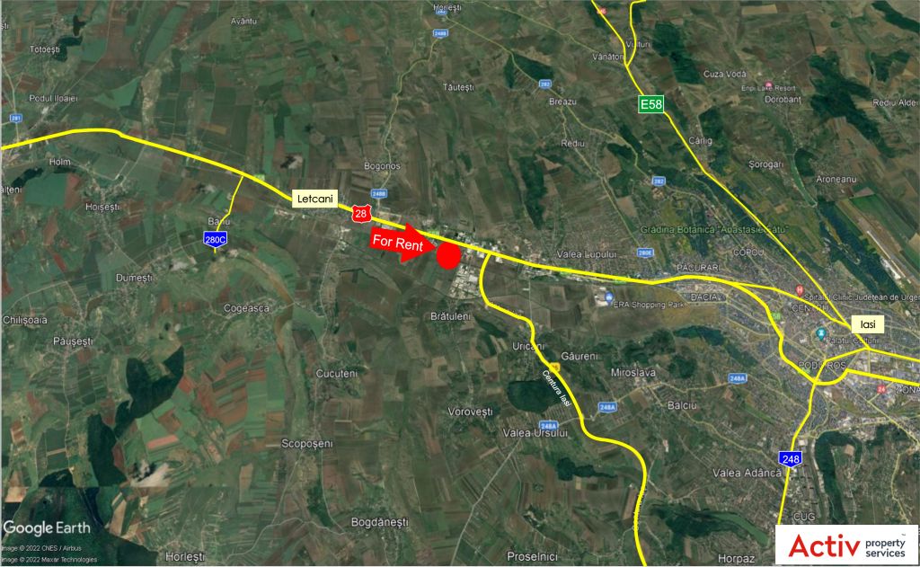 Proinvest Park Miroslava - Spatii de inchiriat in zona metropolitana Iasi. Imagine amplasament harta