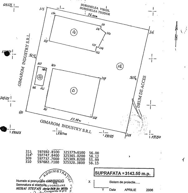 Proprietate industriala de vanzare – Oxigenului 1, hala de vanzare Bucuresti - Est, plan amplasament