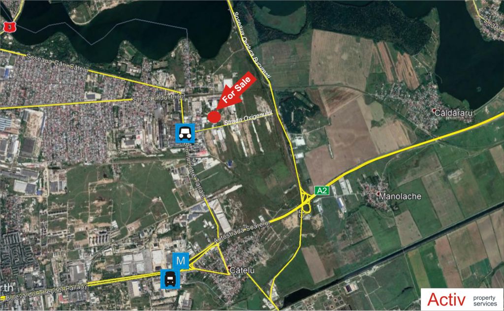 Proprietate industriala de vanzare – Oxigenului 1, hala de vanzare Bucuresti - Est, localizare harta