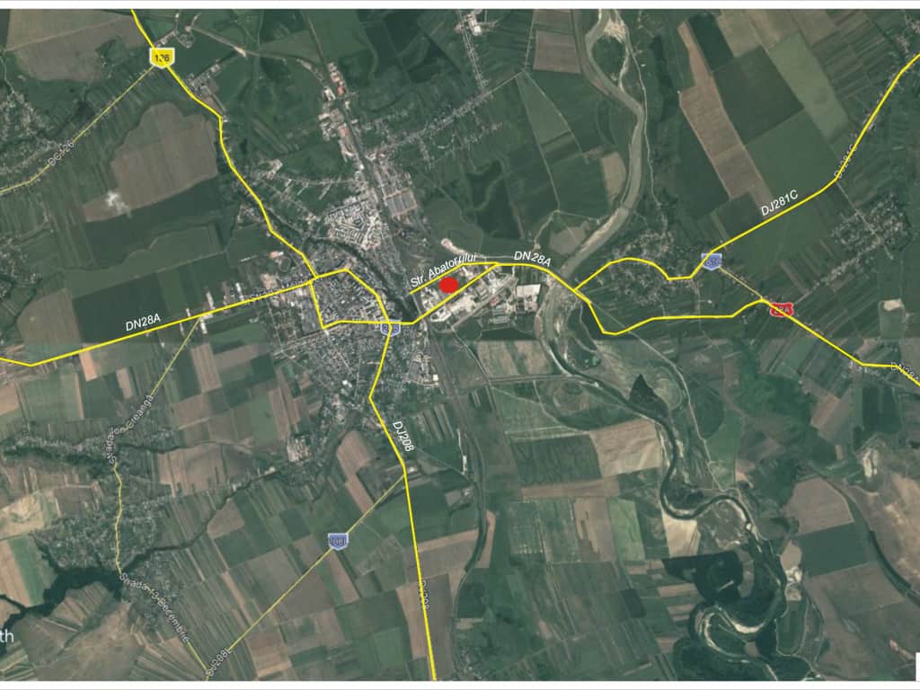 Rompak Pascani inchiriere spatiu depozitare Pascani nord localizare harta 