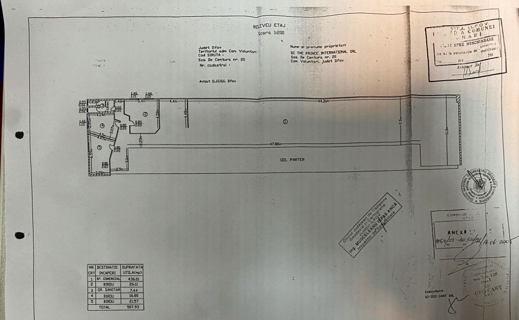 Showroom de inchiriat in Tunari, Bucuresti-Nord, plan spatiu