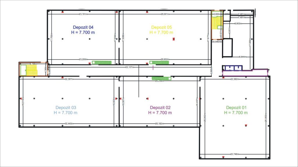 Spatii de depozitare de inchiriat in cadrul Egea Logistics. Zona Bucuresti Nord. Plan proprietate