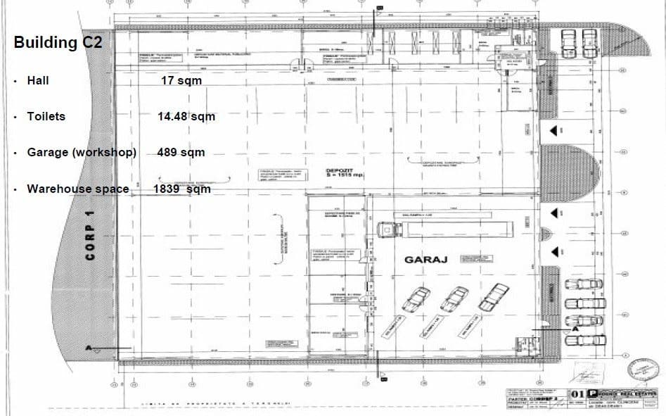 Innovations Park inchiriere spatiu depozitare Bucuresti sud-vest schita building C2