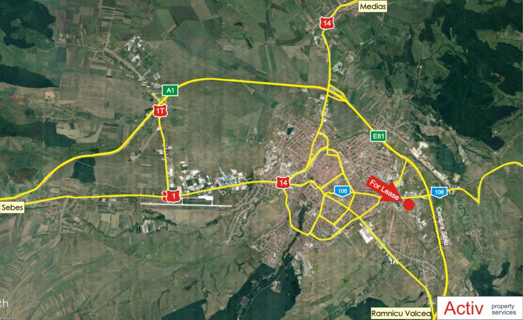 Spatii de depozitare si productie - Independenta Sibiu, zona est. Imagine amplasament 