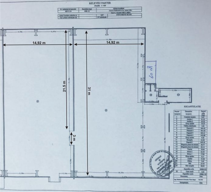 Spatii depozitare de inchiriat in Stefanesti, Bucuresti nord plan cadastral