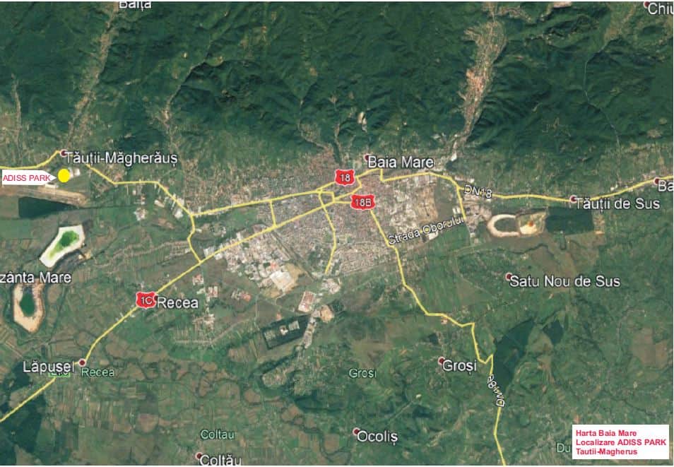 ADISS Logistic Parc inchiriere spatiu depozitare Baia Mare vest localizare harta
