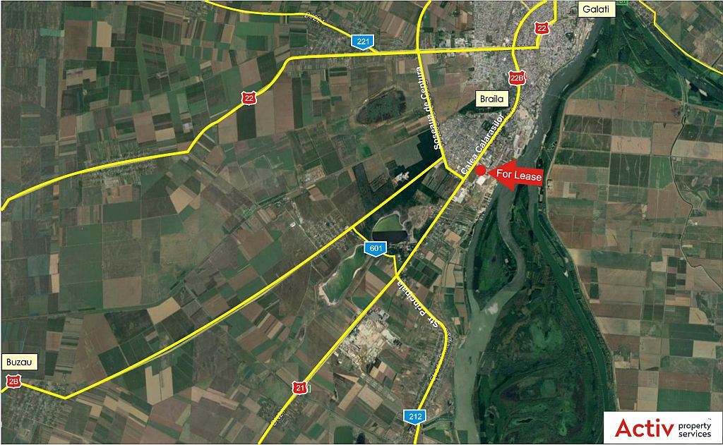 Spatii industriale de inchiriat in Eli Park Incity Braila, localizare harta