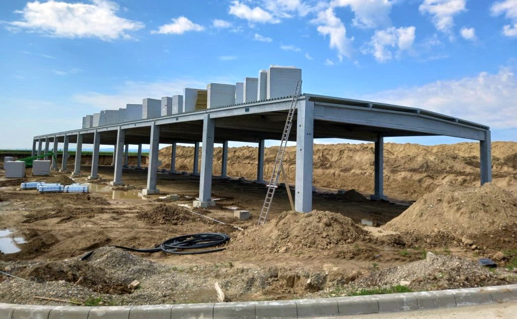 TRC Park Bacau inchiriere spatii depozitare Bacau sud vedere stadiu constructie