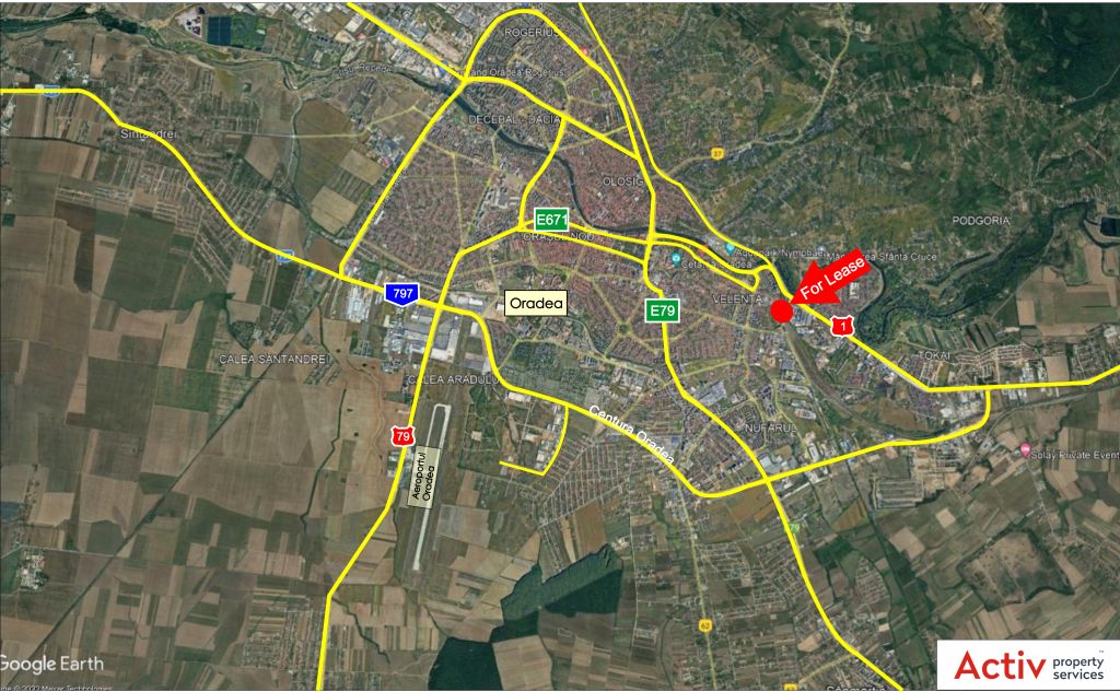 Spatii Industriale de inchiriat in TRC Park Oradea Est. localizare harta