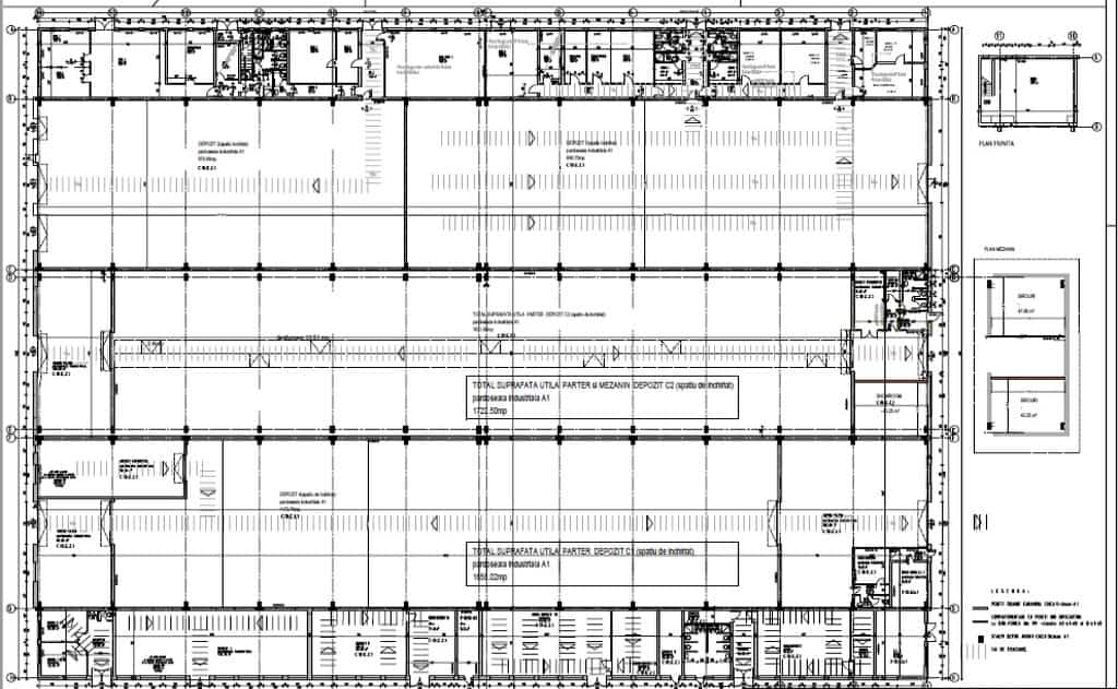 Hala Budiului 68 inchiriere spatiu depozitar Targu Mures sud vest plan situatie