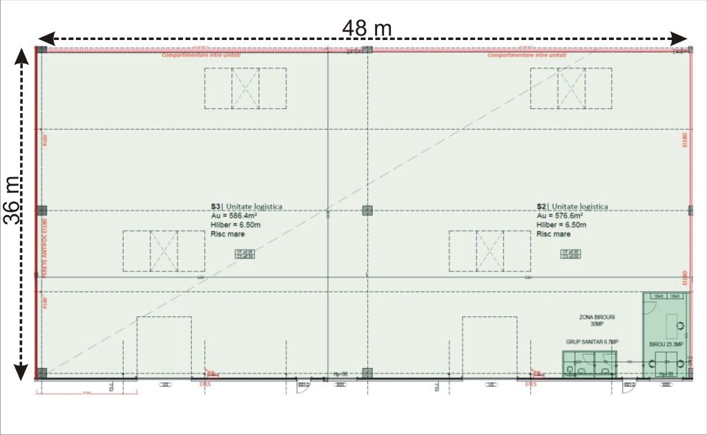 Spatii de depozitare de inchiriat - SpacePlus, Bucuresti Nord-Vest, plan compartimentare