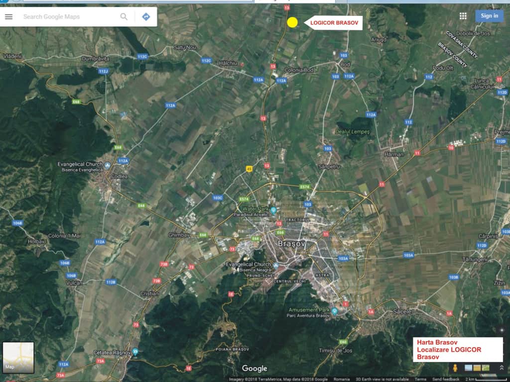 LOGICOR Brasov spatiu depozitare de inchiriat Brasov nord localizare harta