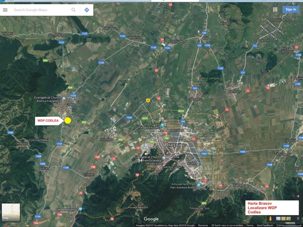 WDP Industrial Park Codlea inchiriere spatiu depozitare sau productie Brasov vest localizare harta